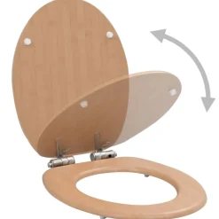 Plomberie-vidaXL Siège de toilette MDF Couvercle à fermeture en douceur Bambou