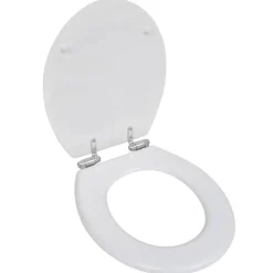Plomberie-vidaXL Siège de toilette MDF Couvercle à fermeture en douceur Blanc