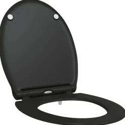 Plomberie-vidaXL Siège de toilette 47 x 37,5 x 3,8 cm Duroplast Noir