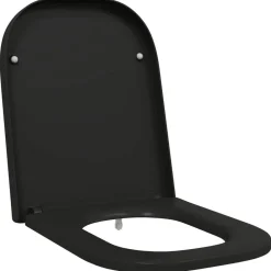 Plomberie-vidaXL Siège de toilette 47,5 x 35 x 3,6 cm Duroplast Noir