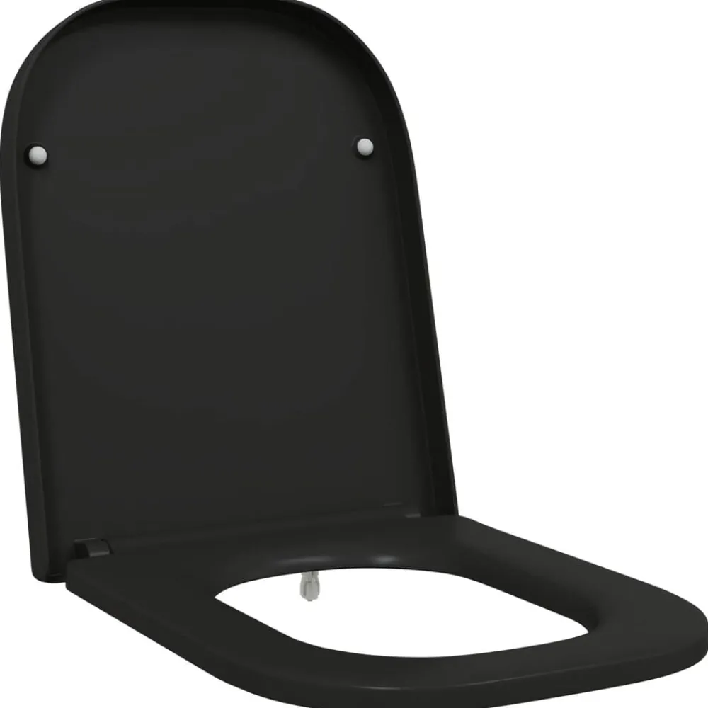 Plomberie-vidaXL Siège de toilette 47,5 x 35 x 3,6 cm Duroplast Noir
