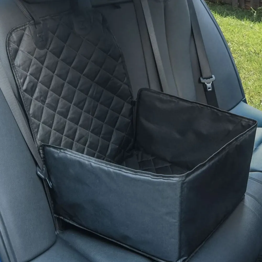 Articles Pour Animaux De Compagnie-vidaXL Siège de voiture pour chien noir 45x45x25/55 cm