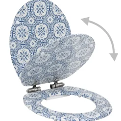 Plomberie-vidaXL Siège WC MDF Couvercle à fermeture en douceur Porcelaine