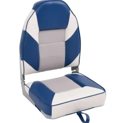 Véhicules-vidaXL Sièges de bateau pliables lot de 2 à dossier haut 39x43x58 cm Blanc et bleu