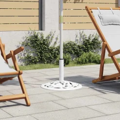 Pelouses & Jardins-vidaXL Socle de parasol 12 kg 48 cm Fonte Blanc
