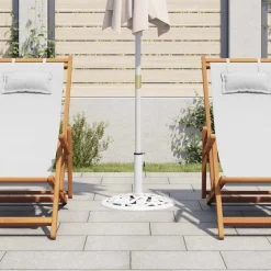 Pelouses & Jardins-vidaXL Socle de parasol 12 kg 48 cm Fonte Blanc