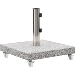 Pelouses & Jardins-vidaXL Socle de parasol Granite 30 kg Carré Gris