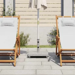 Pelouses & Jardins-vidaXL Socle de parasol Granite 30 kg Carré Gris