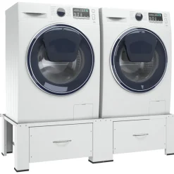 vidaXL Socle double pour lave-linge et sèche-linge avec tiroirs