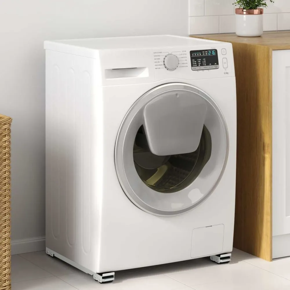 Accessoires Pour Appareils Électroménagers-vidaXL Socle pour machine à laver 2 pcs Argenté 72 x 5 x 4,5 cm Blanc