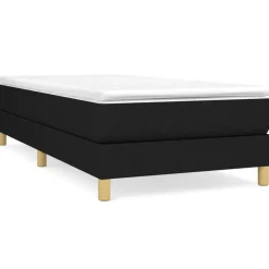 Lits & Accessoires-vidaXL Sommier à lattes de lit et matelas 80x200 cm Tissu Noir