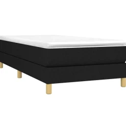 Lits & Accessoires-vidaXL Sommier à lattes de lit et matelas 80x200 cm Tissu Noir