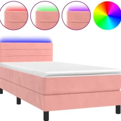 vidaXL Sommier à lattes de lit avec matelas et LED 80x200 cm