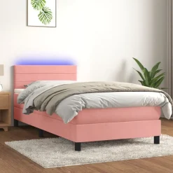vidaXL Sommier à lattes de lit avec matelas et LED 80x200 cm