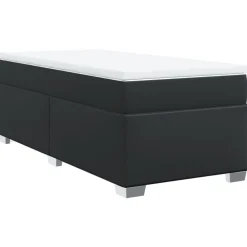 Lits & Accessoires-vidaXL Sommier à lattes de lit avec matelas 80x200cm Similicuir Noir