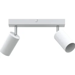 Luminaires-vidaXL Spot de plafond avec des projecteurs 26 x 6 x 16 cm Métal Blanc