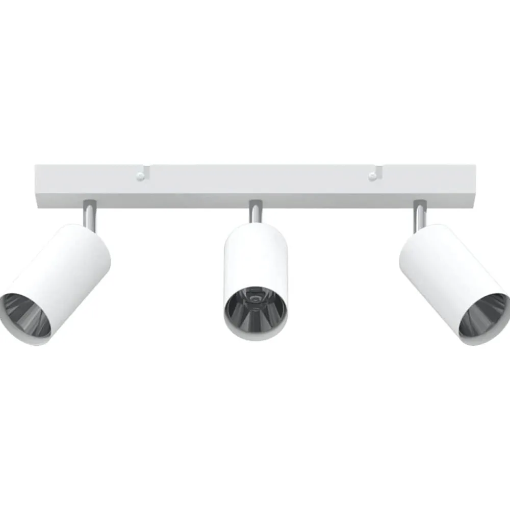 Luminaires-vidaXL Spot de plafond avec des projecteurs 38 x 6 x 16 cm Métal Blanc