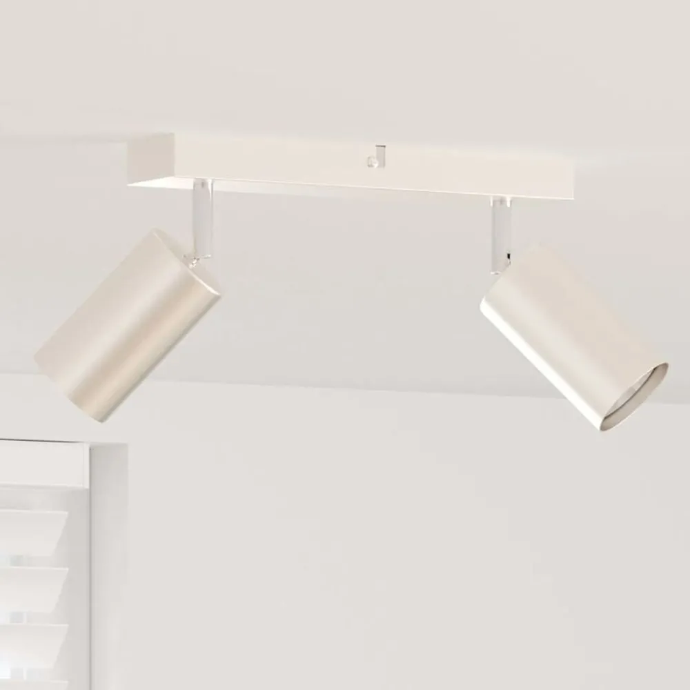 Luminaires-vidaXL Spot de plafond Nickel 26 x 6 x 16 cm Métal Nickel brossé