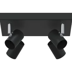 Luminaires-vidaXL Spot de plafond 26,5 x 26 x 11,5 cm Métal Noir