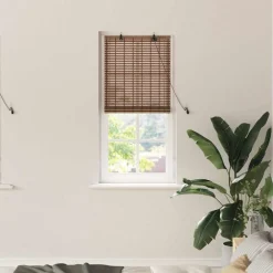 Décorations-vidaXL Store enrouleur avec des rideaux Marron 60 x 160 cm Bambou