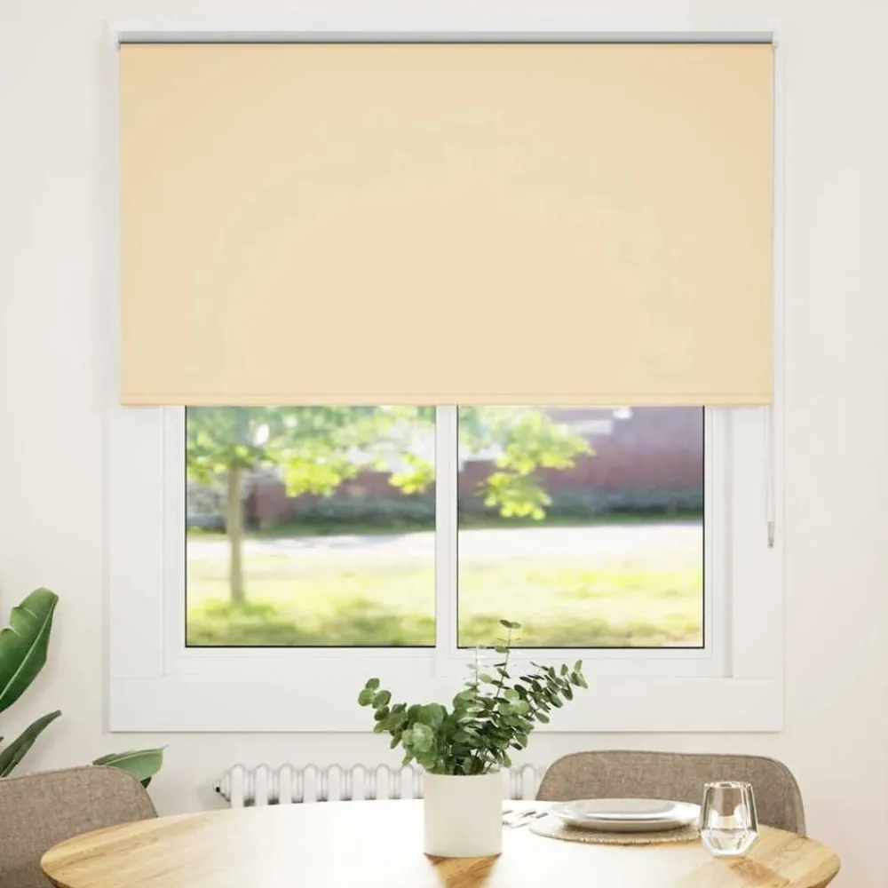 Décorations-vidaXL Store enrouleur occultant largeur du tissu 116,6 cm polyester Beige