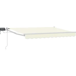 Pelouses & Jardins-vidaXL Store rétractable manuel avec LEDs Crème 2,5 x 2 m