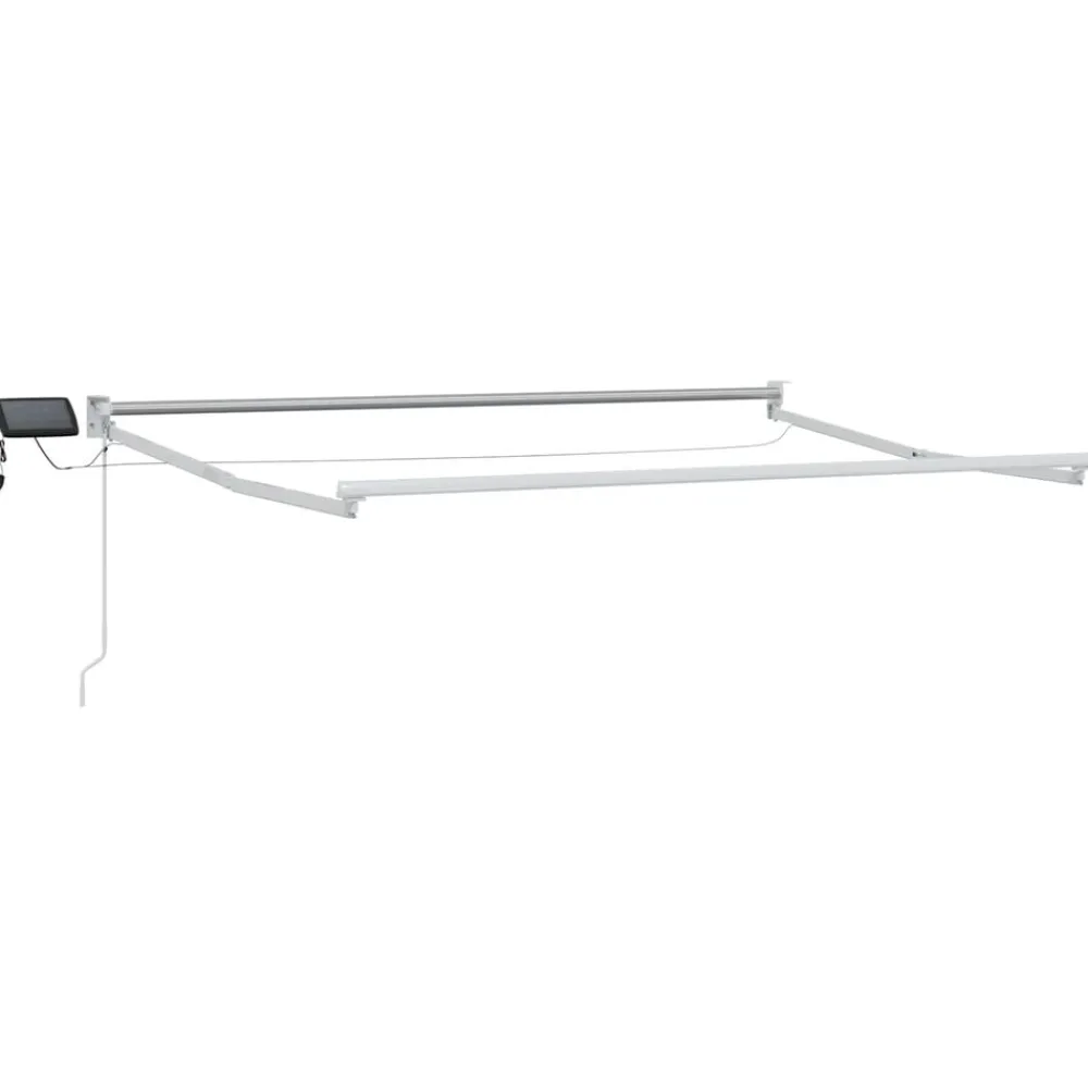 Pelouses & Jardins-vidaXL Store rétractable manuel avec LEDs Crème 2,5 x 2 m