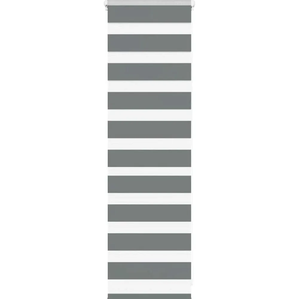 Décorations-vidaXL Store zèbre largeur du tissu 35,9 cm polyester Gris foncé