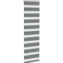 Décorations-vidaXL Store zèbre largeur du tissu 35,9 cm polyester Gris foncé