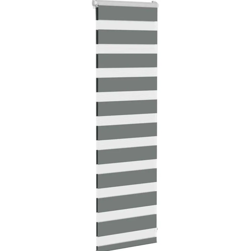 Décorations-vidaXL Store zèbre largeur du tissu 35,9 cm polyester Gris foncé
