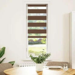 Décorations-vidaXL Store zèbre 40x100 cm largeur du tissu 35,9 cm polyester Marron