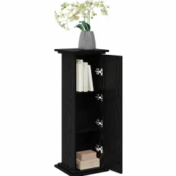 vidaXL Support d'affichage avec étagère Chêne noir 31 x 30 x 90 cm