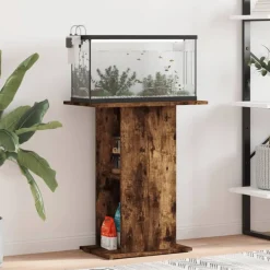 Articles Pour Animaux De Compagnie-vidaXL Support d'aquarium chêne fumé 60,5x36x72,5 cm bois d'ingénierie Ch&ecirc;ne fumé