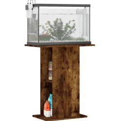 Articles Pour Animaux De Compagnie-vidaXL Support d'aquarium chêne fumé 60,5x36x72,5 cm bois d'ingénierie Ch&ecirc;ne fumé