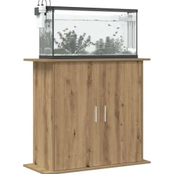 Articles Pour Animaux De Compagnie-vidaXL Support d'aquarium Chêne artisanal 81x36x73 cm Bois d'ingénierie chêne artisanal
