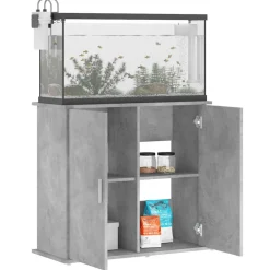 vidaXL Support d'aquarium en béton gris 81 x 36 x 73 cm Bois d'ingénierie