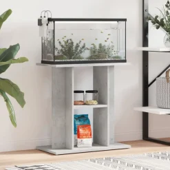 vidaXL Support d'aquarium en béton gris 60 x 30 x 60 cm Bois d'ingénierie