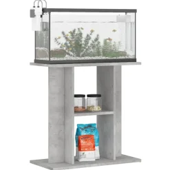 vidaXL Support d'aquarium en béton gris 60 x 30 x 60 cm Bois d'ingénierie
