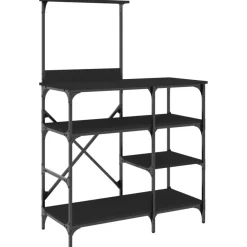 Arts De La Table & Arts Culinaires-vidaXL Support de boulanger 90x40x132 cm bois ingénierie et métal Noir