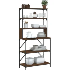 vidaXL Support de boulanger à 6 niveaux chêne marron 90x40x180 cm