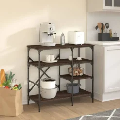 Arts De La Table & Arts Culinaires-vidaXL Support de boulanger chêne bois d’ingénierie et métal Marron