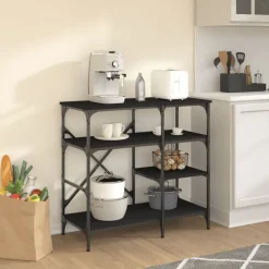 vidaXL Support de boulanger 90x40x84 cm bois ingénierie et métal