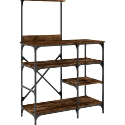 vidaXL Support de boulanger chêne fumé 90x40x132 cm