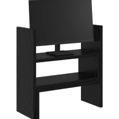 vidaXL Support de Bureau pour Moniteur Chêne noir 40 x 17 x 41 cm
