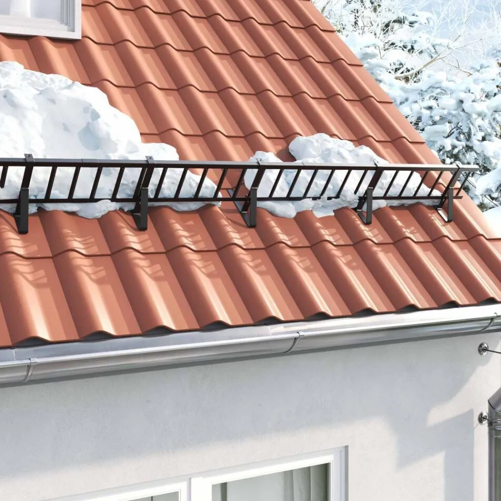 Clôtures & Barrières-vidaXL Support de Garde Neige 29,5 x 3 x 34,5 cm Acier Noir