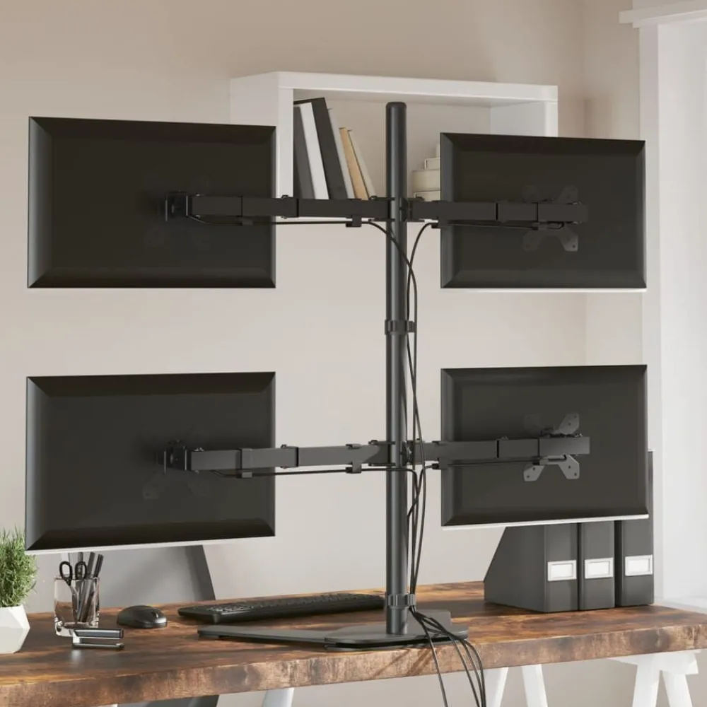 vidaXL Support de moniteur noir acier VESA 75/100 mm