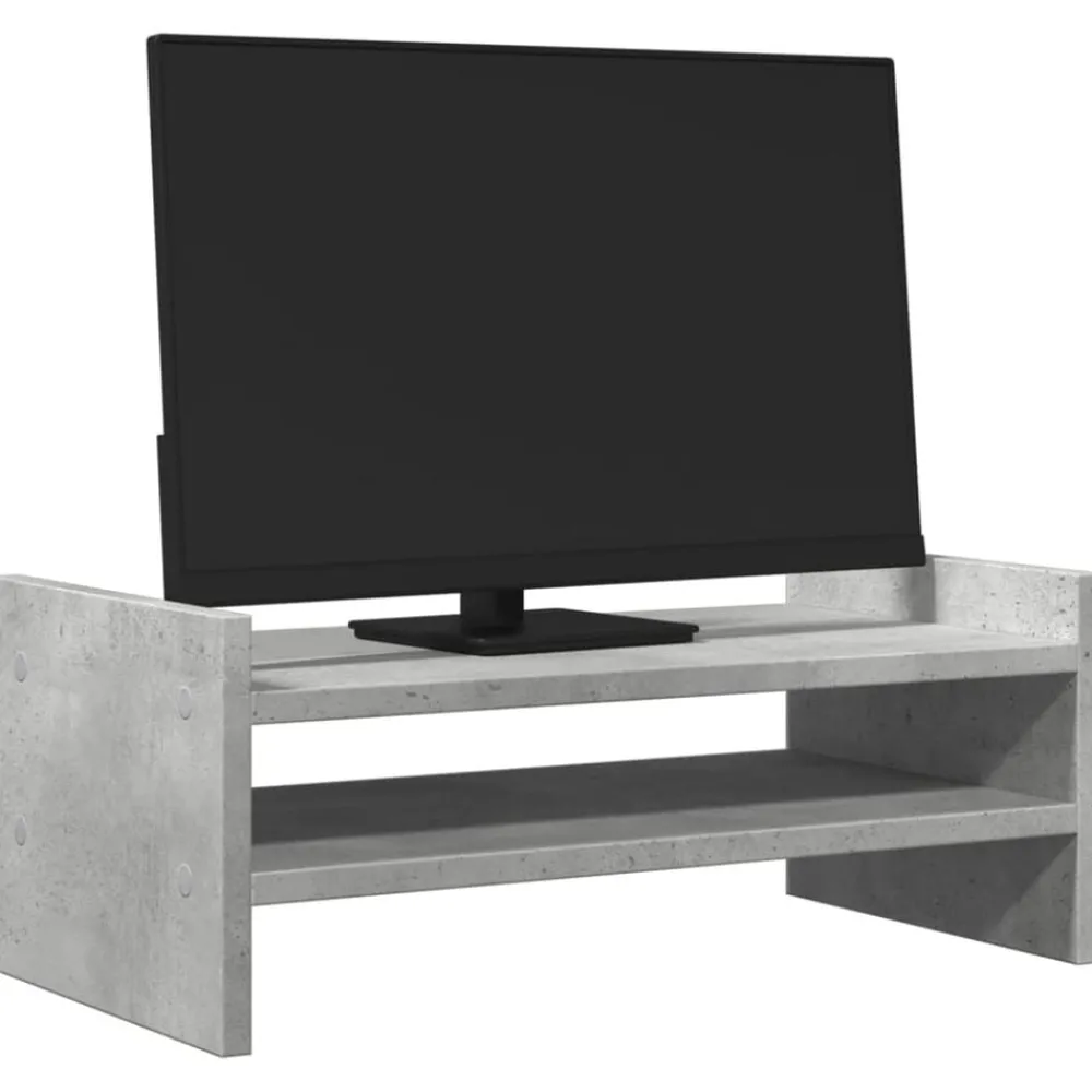 Appareils Électroniques-vidaXL Support de moniteur 50x27x20 cm bois d'ingénierie Gris béton