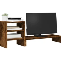 vidaXL Support de moniteur et organisateur de bureau bois d'ingénierie