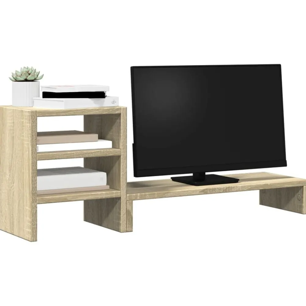 vidaXL Support de moniteur et organisateur de bureau bois d'ingénierie