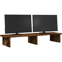 Appareils Électroniques-vidaXL Support de moniteur chêne fumé 100x27x15 cm bois d'ingénierie Ch&ecirc;ne fumé